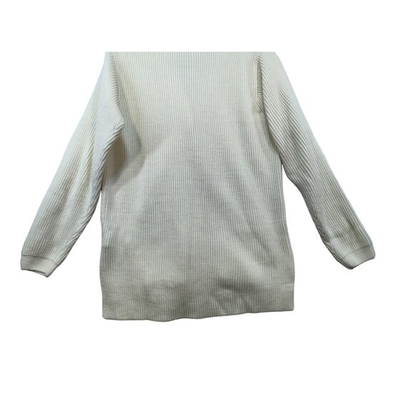 Yarnworks Womens Ribbed Button Front Cardigan Large Cream - Picture 11 of 12